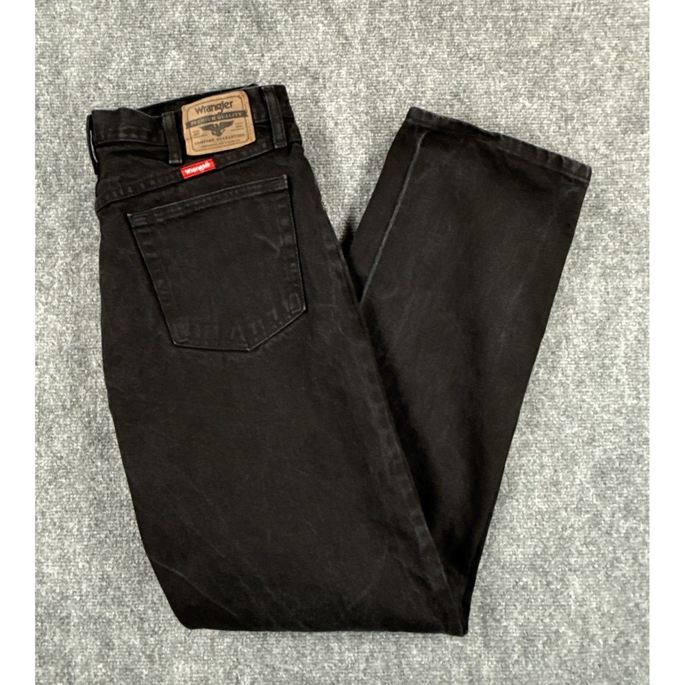 Wrangler Mens 36x32 Black Relaxed Fit Denim Jeans 97601CB